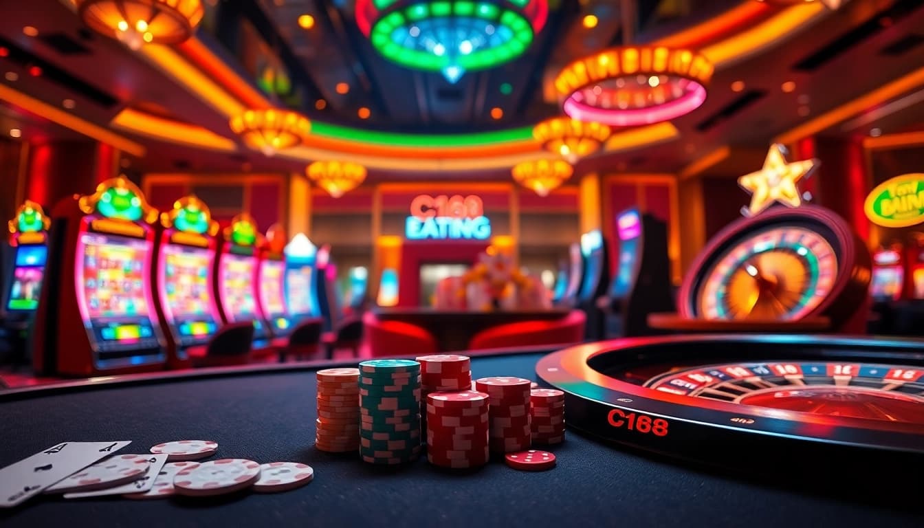 Experience thrilling casino adventures with C168 featuring vibrant games and lively betting atmosphere.