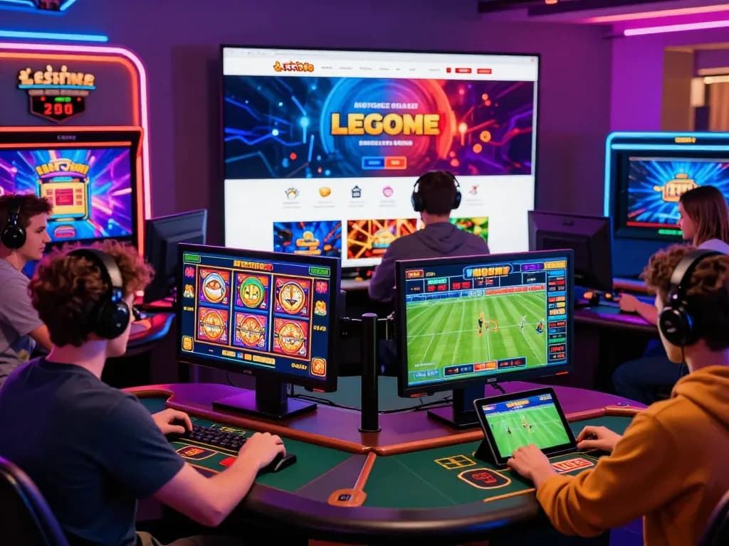 Engaging scene showcasing diverse players enjoying various online games on Hitclub platform, emphasizing the excitement of tải hitclub.
