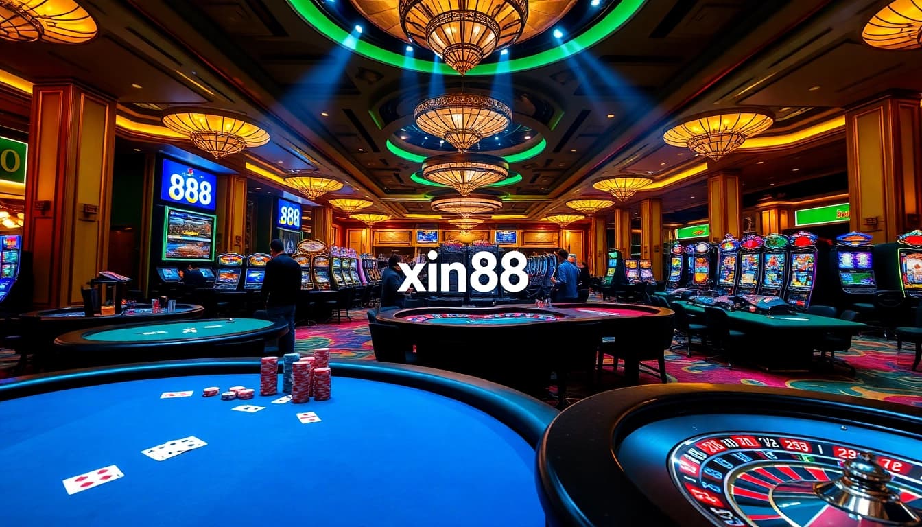 Experience the excitement of xin88 with vibrant casino gaming action and luxurious decor.