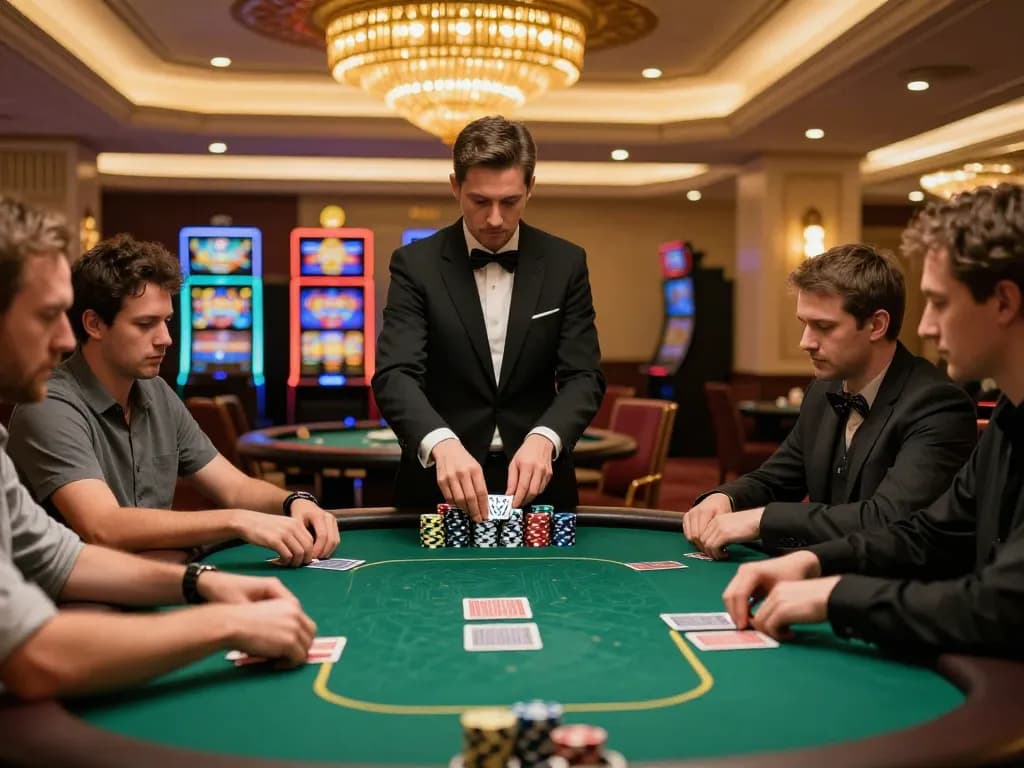 Players engage in strategic poker at TX666 casino, showcasing intense gameplay and luxurious ambiance.
