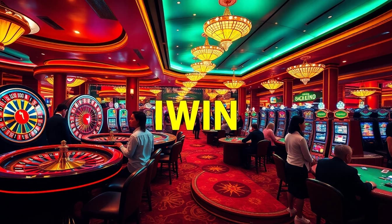 IWIN showcases the excitement of casino gambling with lively tables and engaging players.
