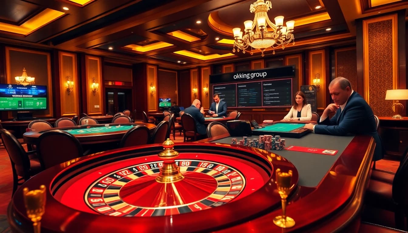 Experience the thrill of poker at okking.group with vibrant chips and intense gameplay.