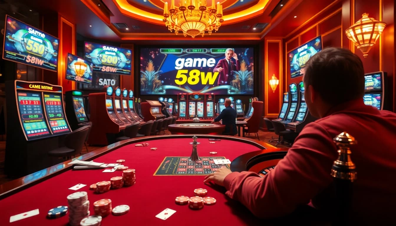 Experience the thrill of game 58win with a luxurious casino setting and vibrant colors.