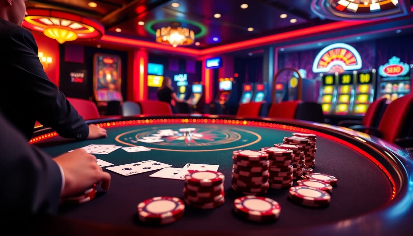 Experience the thrill of winning at XX 88's luxurious blackjack table, highlighting poker chips and cards.
