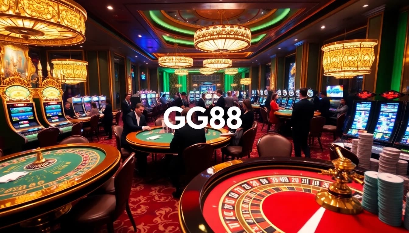 GG88 players enjoying high-stakes action at a vibrant casino table.
