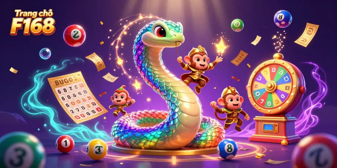 Playfully celebrate winning at Trang chủ F168 with vibrant game elements and magical characters.
