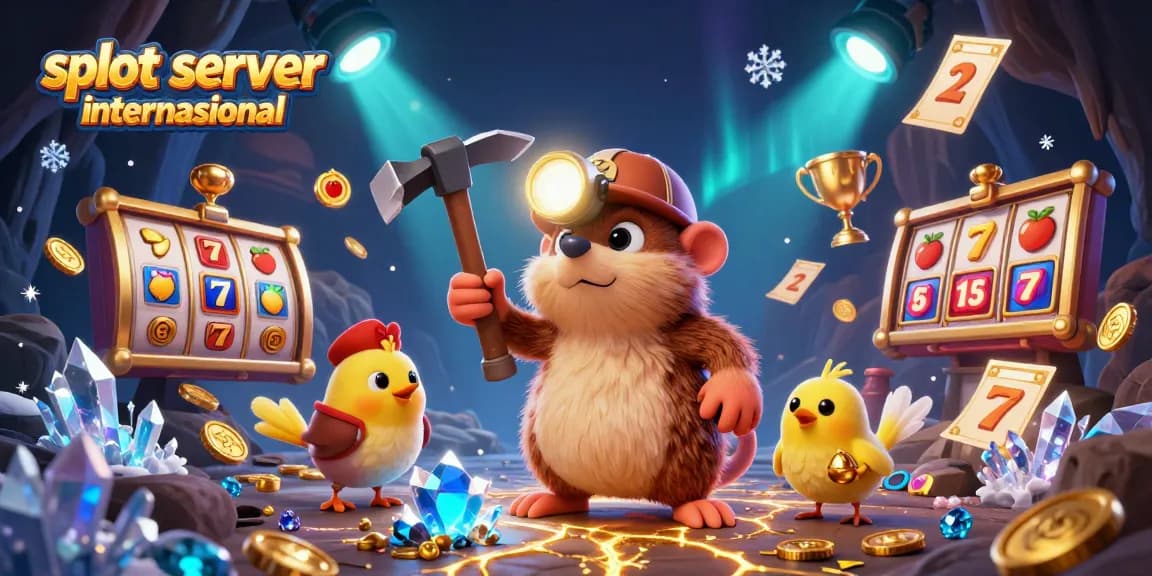 Engage with slot server internasional featuring energetic 3D characters and vibrant casino elements.