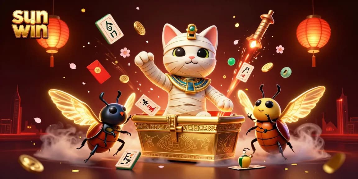 Experience thrilling casino action with the sun win mummy cat and glowing companions!