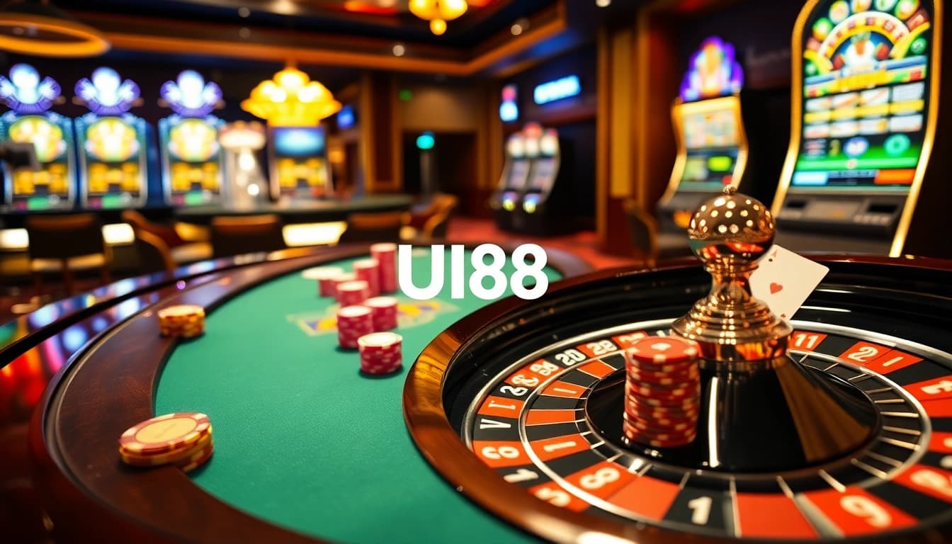 High-stakes gaming at UU88 featuring roulette, poker, and elite casino ambiance.