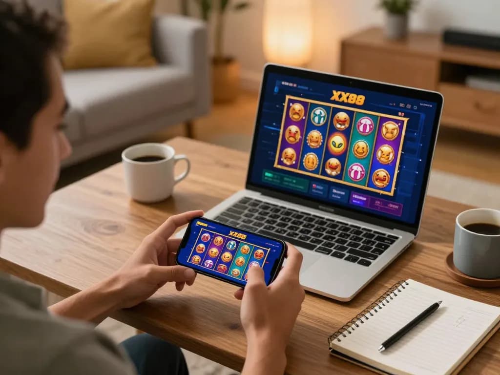 Player experiencing exciting gameplay on the XX88 casino app, demonstrating mobile gaming action