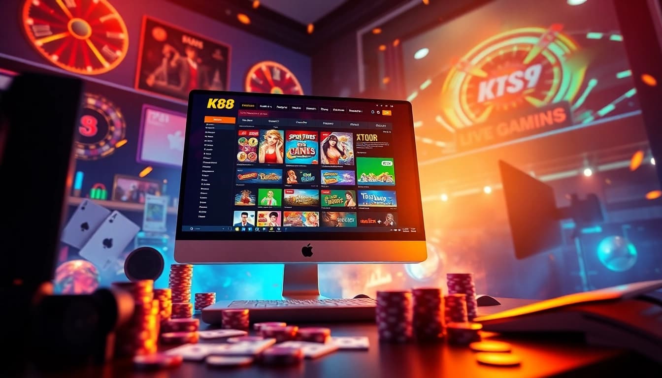 K88win online gaming platform showcasing thrilling slot games and betting options.
