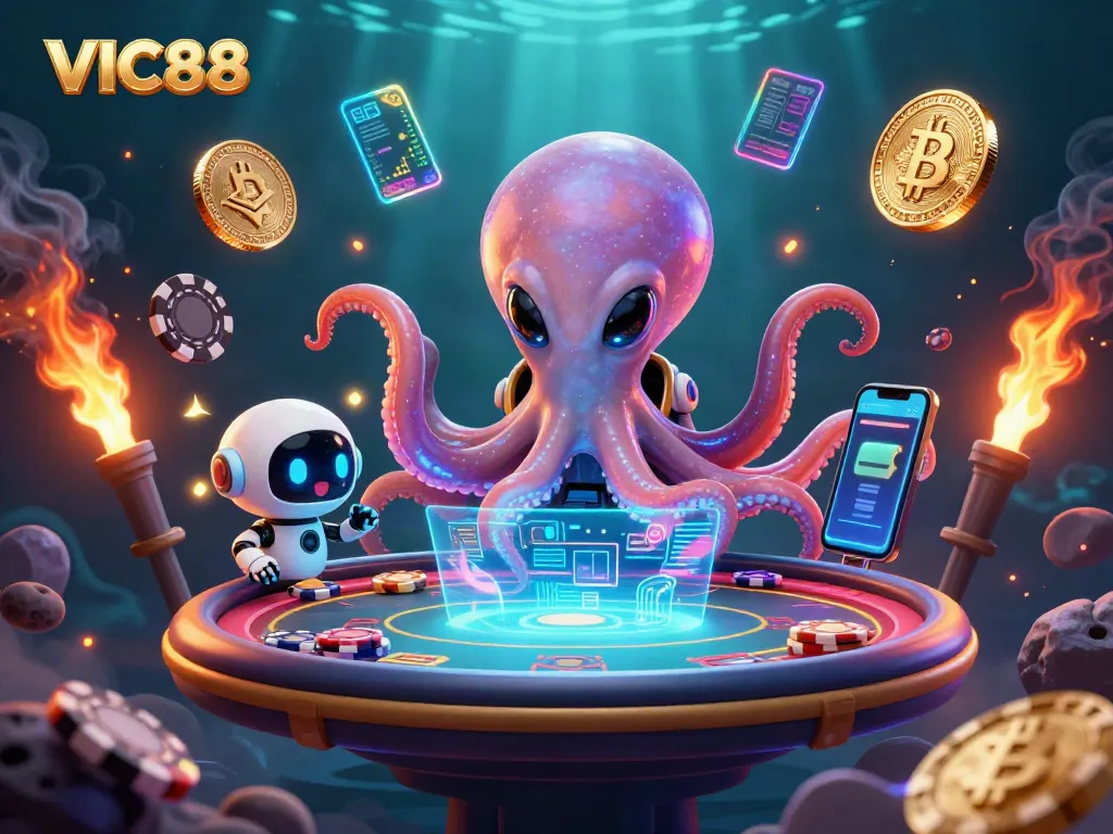 Experience fun with VIC88 casino action amidst vibrant digital elements.