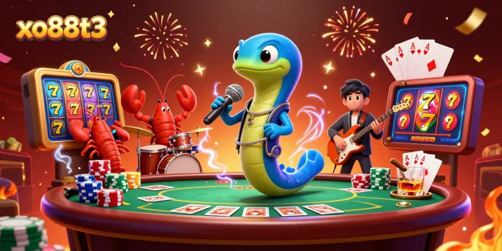 Experience thrilling gameplay at xo88t3 with lively characters on an underwater casino stage.