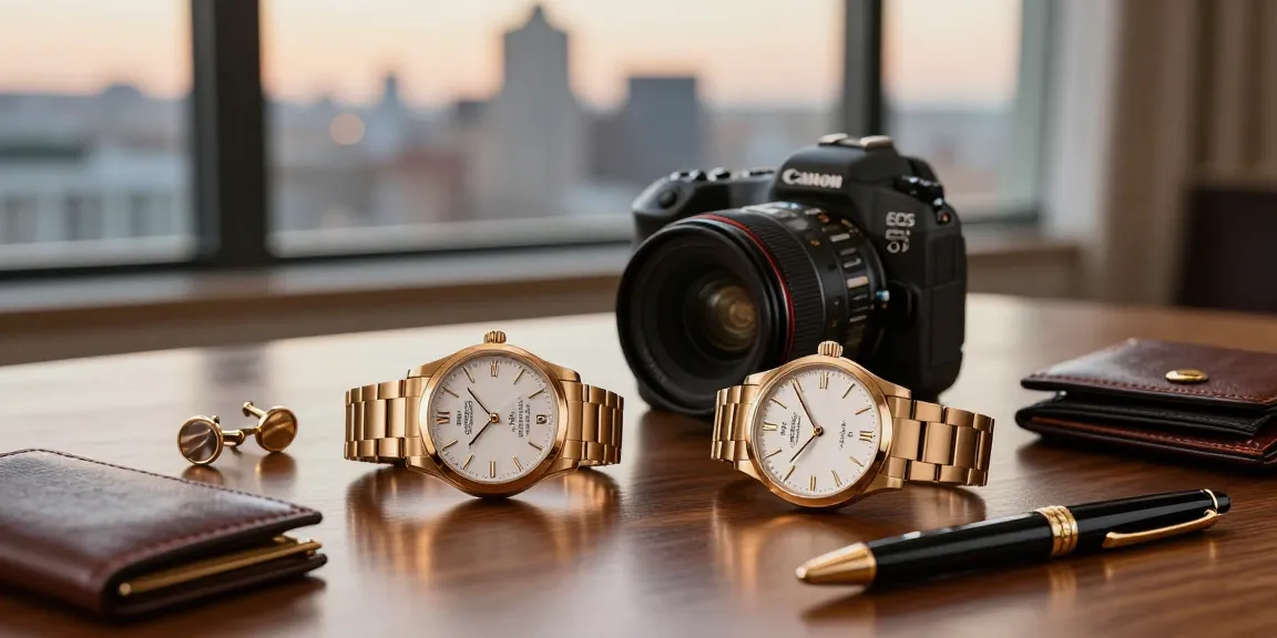 Showcase of premium super clone watches with elegant accessories, reflecting luxury and sophistication.