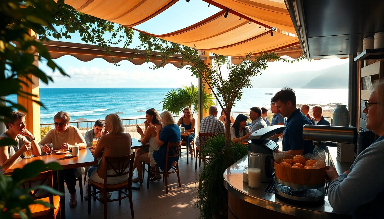 Enjoy the vibrant atmosphere at the Coffee shop association Lloret de Mar with friendly patrons and delightful treats.