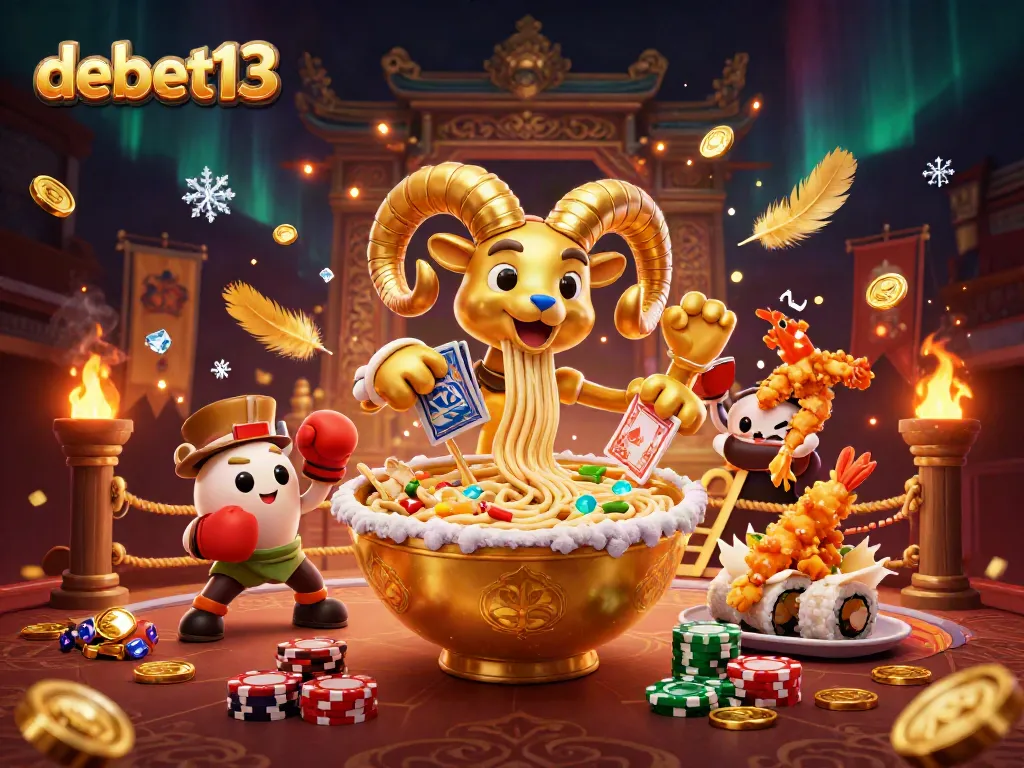 Experience exhilarating online games with debet13's vibrant, action-packed 3D illustration.