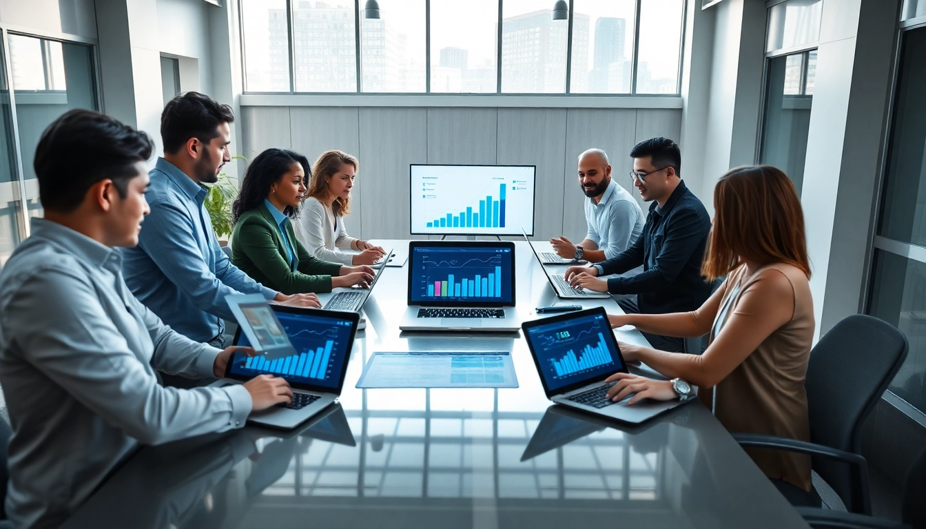 Engaging team collaboration scene highlighting Logo destek services in a modern office.