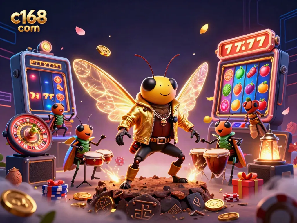 Experience the thrill of c168 com with vibrant slots and a lively animated rock star scene.