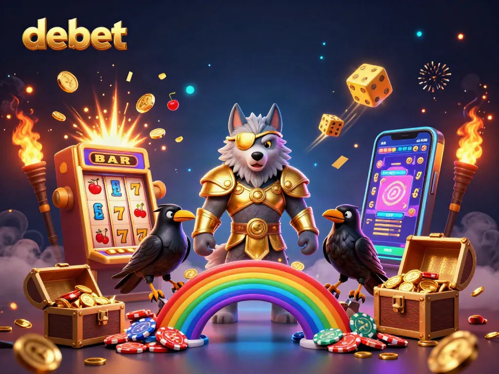 Experience thrilling gaming action with debet, featuring a dynamic 3D Norse-inspired casino scene