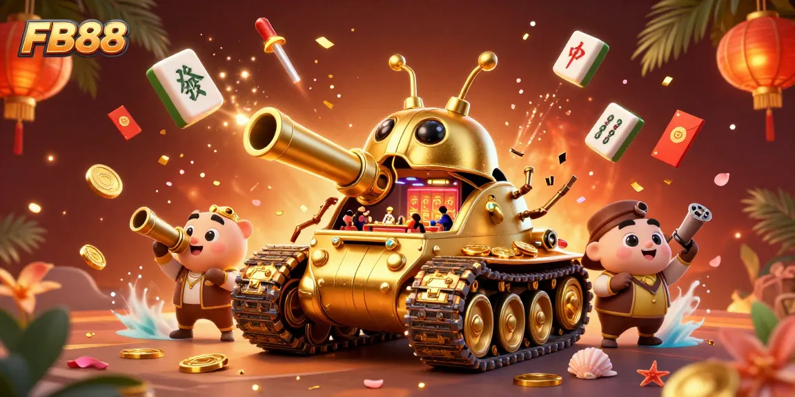 Experience excitement at FB88 with this vibrant 3D casino illustration showcasing dynamic gaming elements.