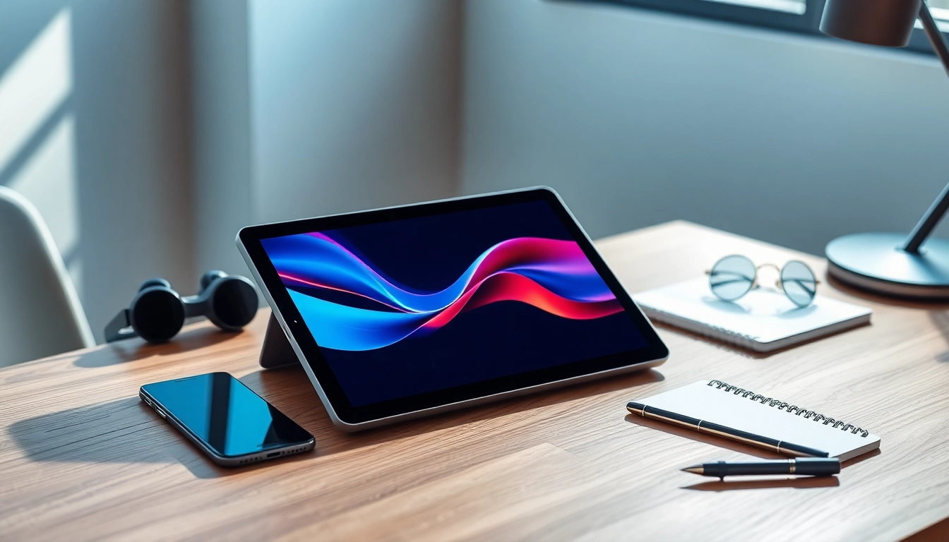 Discover the advanced K88 tablet on a modern desk, showcasing innovative technology and vibrant graphics.