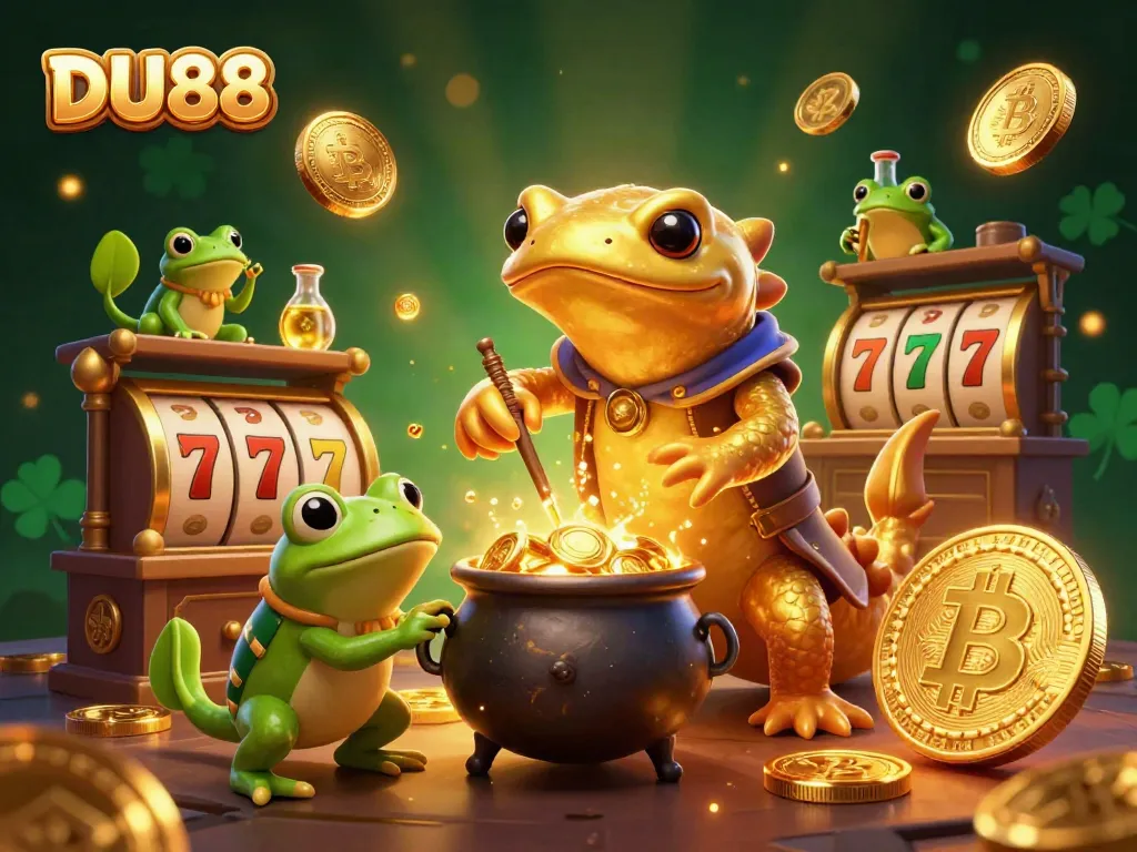 Engage in thrilling gaming at DU88 with golden salamander alchemist and exciting slot reels.