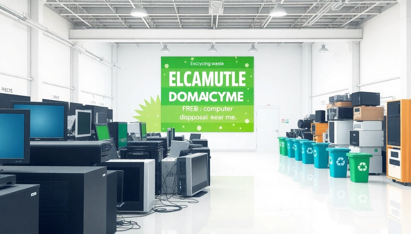 Find services providing free computer disposal near me in a modern electronic waste recycling facility.