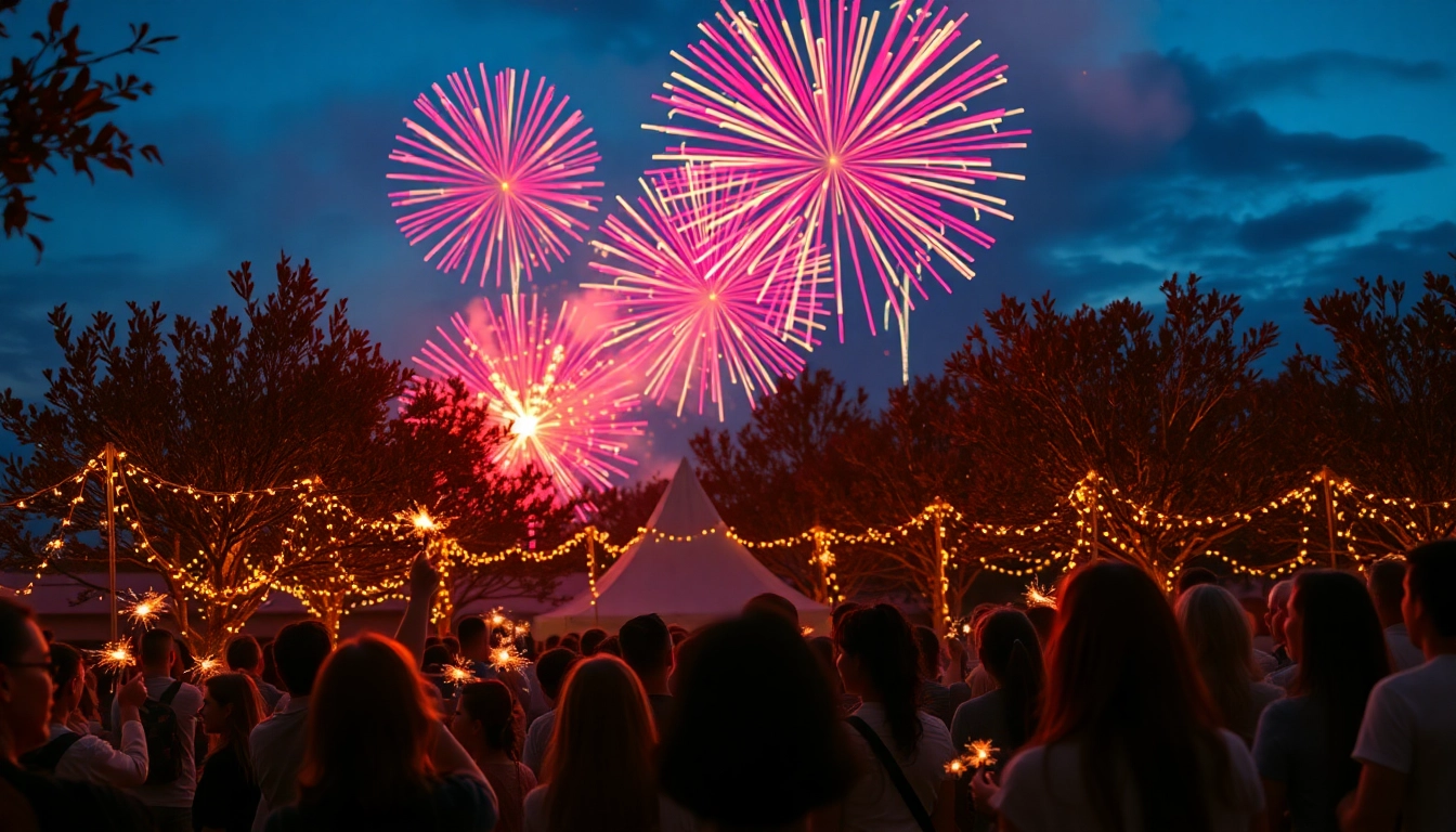 Enjoy breathtaking fireworks for sale lighting up the night sky during a vibrant celebration.