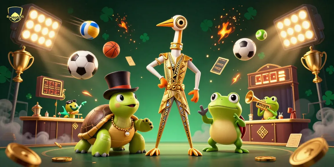 Sunwin lively illustration showcasing a vibrant casino scene with characters and dynamic game elements.