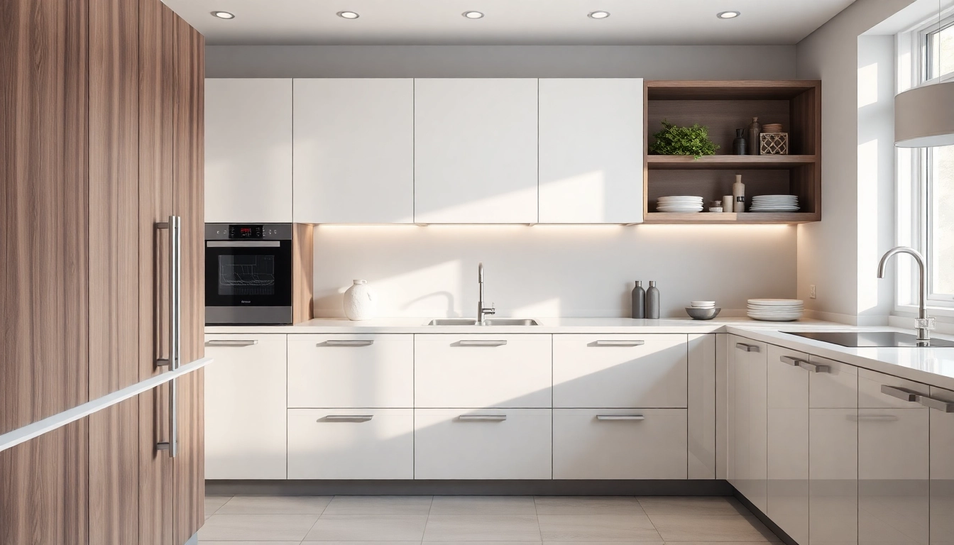 Highlight уреди за вграждане in a modern kitchen showcasing built-in appliances and contemporary design details.