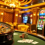 MM88 gaming experience with vibrant casino tables and exciting roulette wheel.