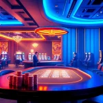 XIN88 online casino showcasing luxurious gaming with poker chips and slot machines.