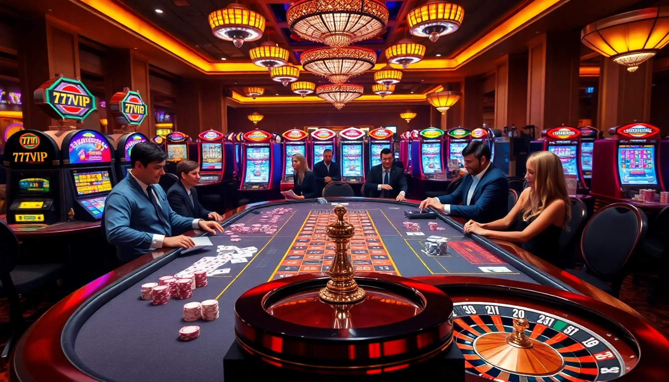 Experience thrilling gaming action at 777VIP with vibrant tables and exciting slot machines.