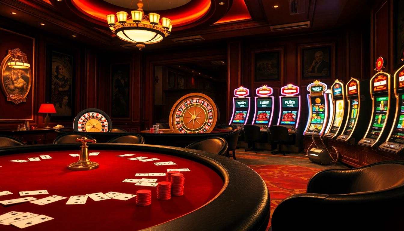 Players enjoying a thrilling game of poker at usbet, surrounded by luxury casino elements.