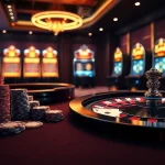 Exciting online gambling scene at https://five88v.net with poker chips, cards, and roulette.