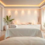 Spa Ads featuring a luxurious massage room with calming ambiance and serene decor.