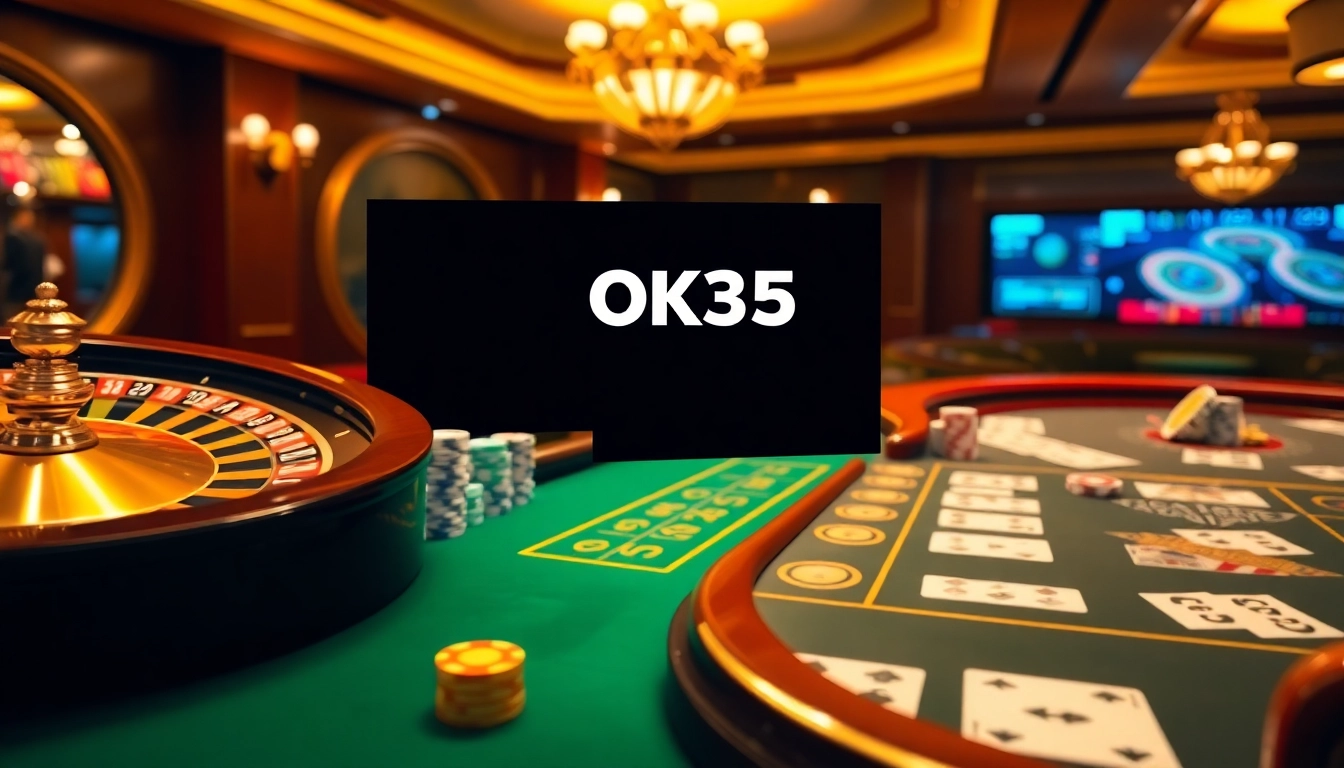 Experience the excitement of online gambling with the OK365 link showcasing vibrant casino elements.