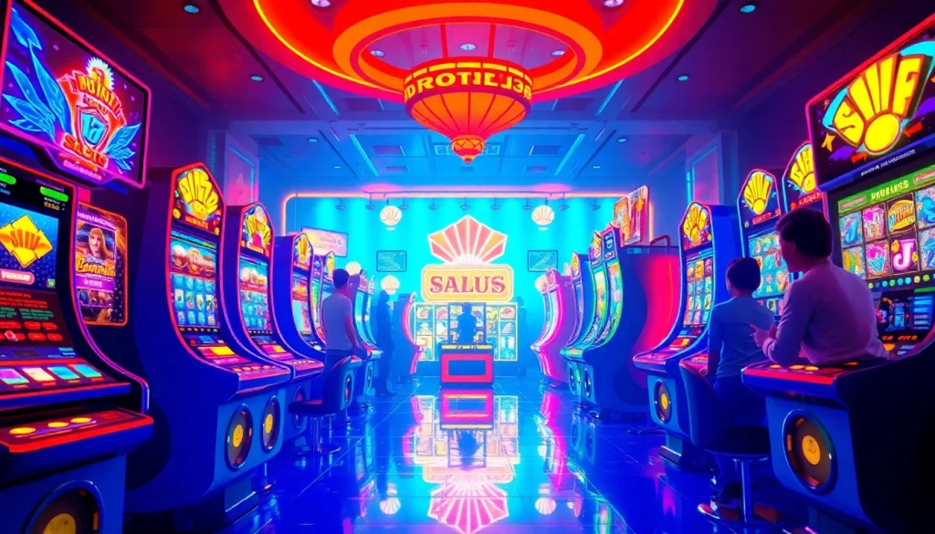 Engaging online gaming scene with vibrant slots and interfaces, highlighting hoki138 pro.