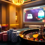 Experience the excitement of 777g Login at a luxurious online casino featuring poker chips and a roulette wheel.