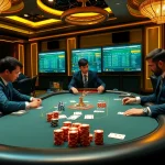 Experience an intense poker game atmosphere at 789bet's luxurious casino.