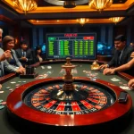Visually engaging scene highlighting kèo nhà cái action at a vibrant casino with excited players.
