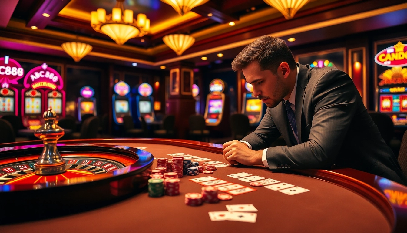 Secure your winnings with abc888 at a luxurious casino table filled with chips and cards.
