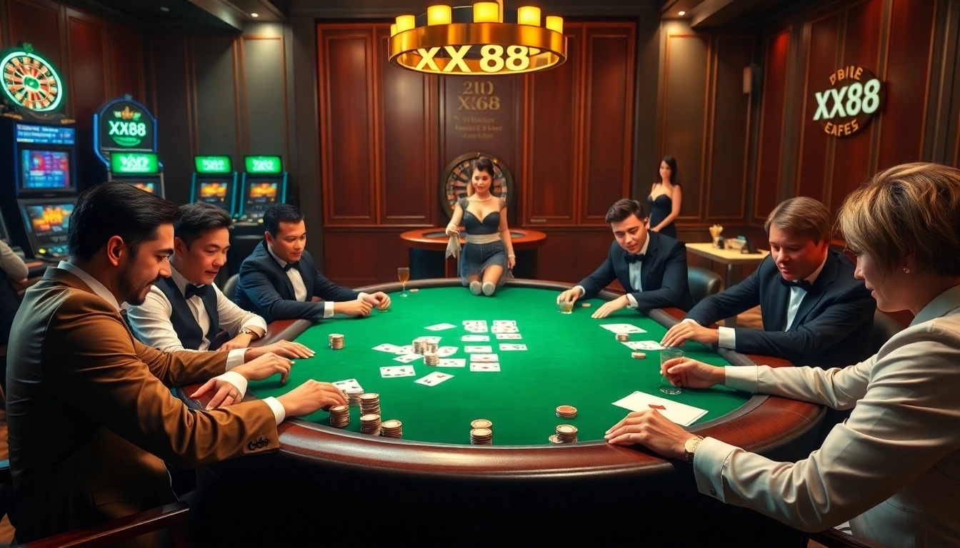 Experience the thrill of poker at xxx88 casino with high-stakes players and vibrant tables.