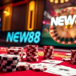 Engaging scene highlighting the excitement of the NEW88 link in online gambling.