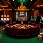 Exciting gaming action at thabet1.net with roulette tables, poker, and vibrant casino atmosphere.