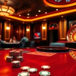 Excited players at a luxurious poker table in the GOOD88 casino.