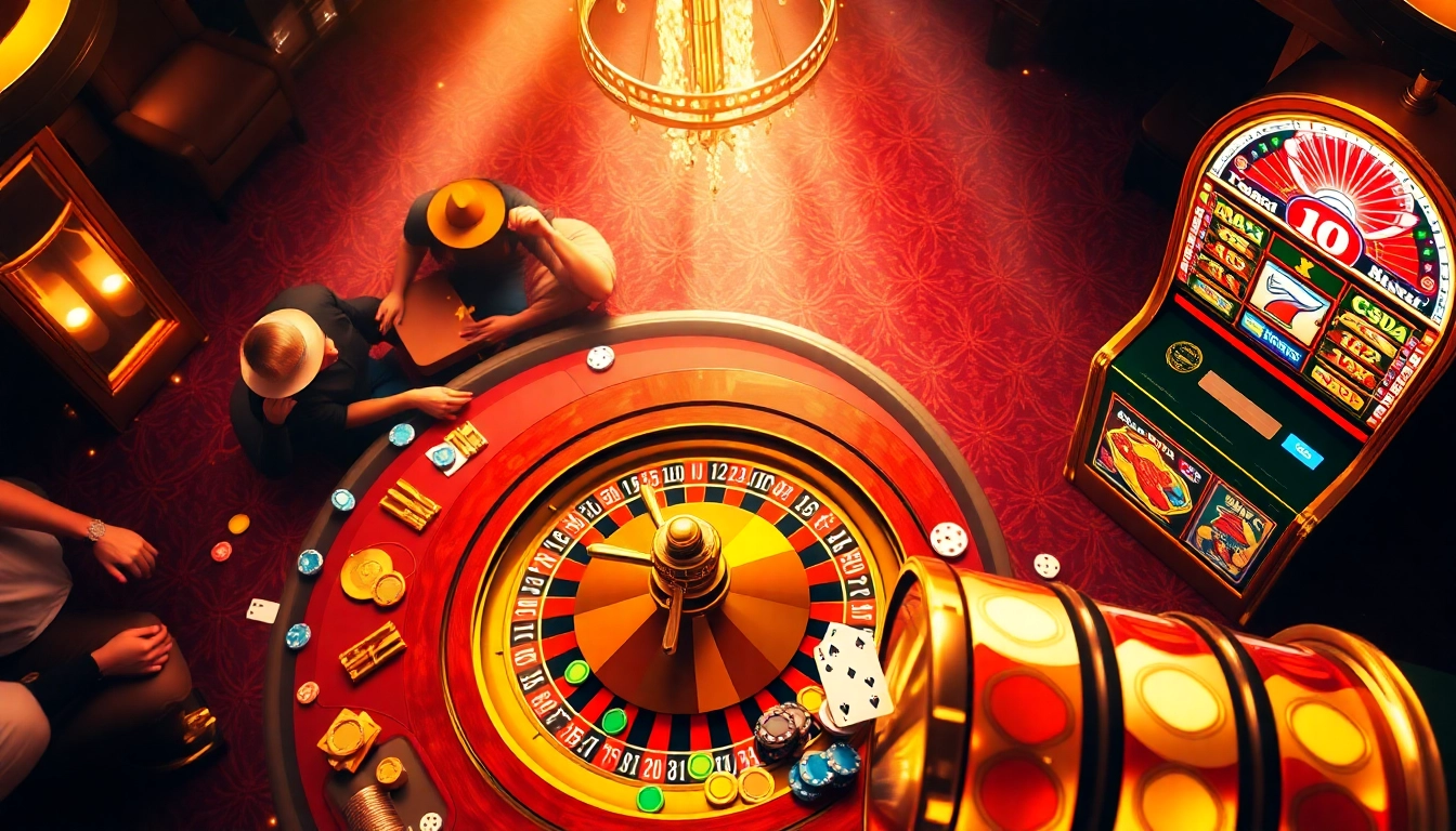 VM88 players enjoying the thrill at an upscale roulette table in a lively casino environment.