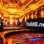Gamblers enjoying a thrilling experience at fb88b.net casino with vibrant roulette and slot machines.