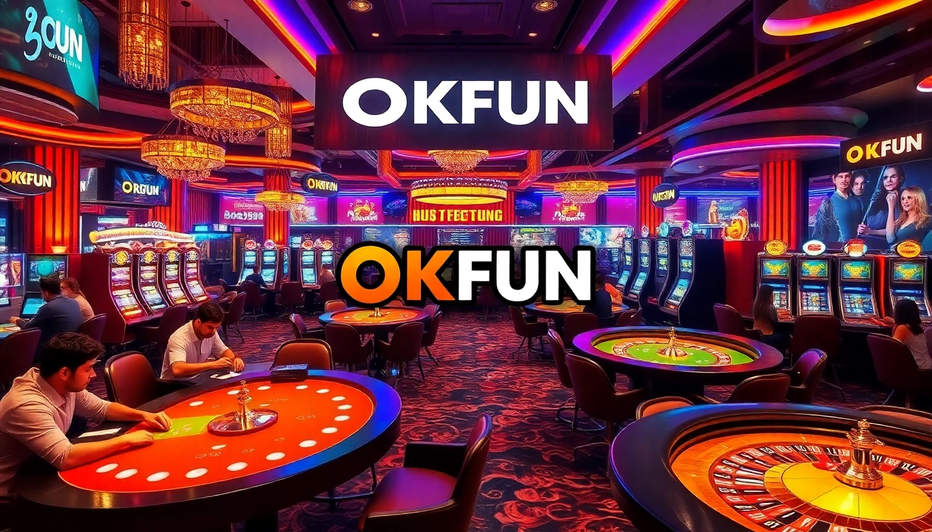 Engaging in exciting games at OKFUN casino, showcasing vibrant tables and players.