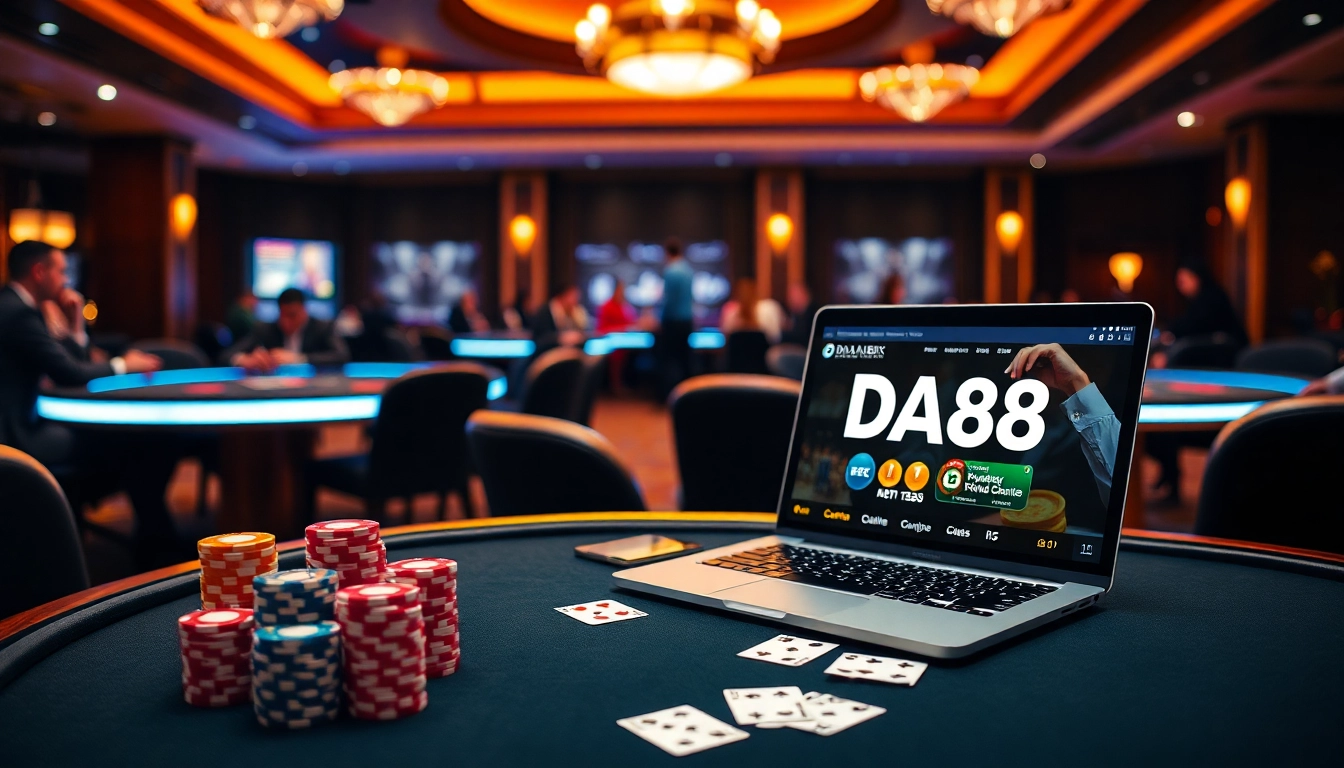 Experience the excitement of online gambling at https://da88.co.im/ with engaging poker gameplay and vibrant casino visuals.